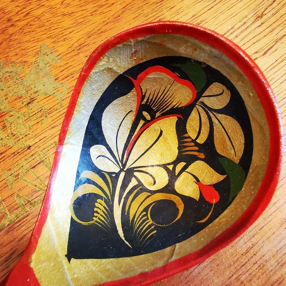 Khokhloma Vintage Wooden Decorative Spoon Made in USSR - Picture 15 of 16